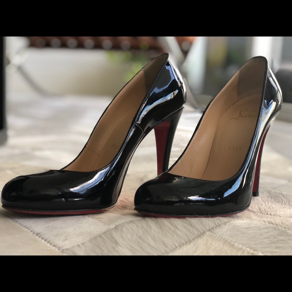 Christian Louboutin black patent leather pumps